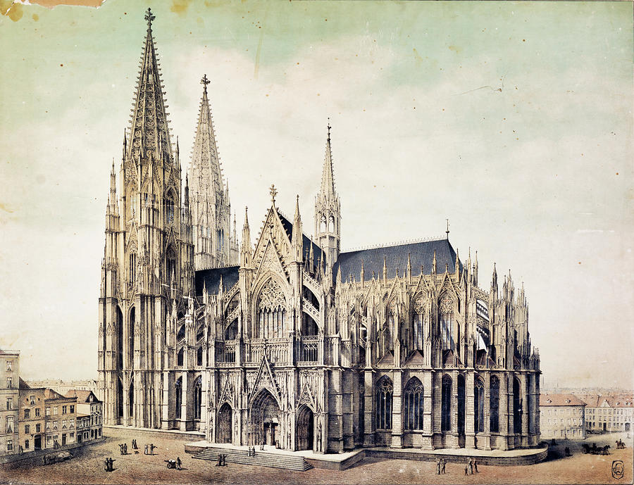 Cologne Cathedral Drawing by Pekka Liukkonen