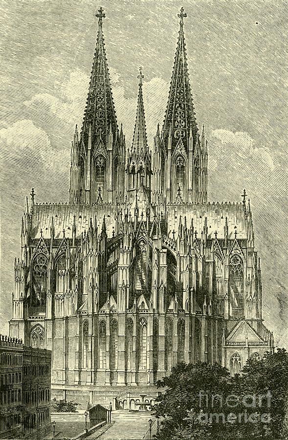 Cologne Cathedral Drawing by Print Collector