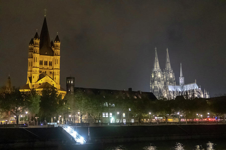 Cologne Germany at Night Photograph by Mary Lee Dereske