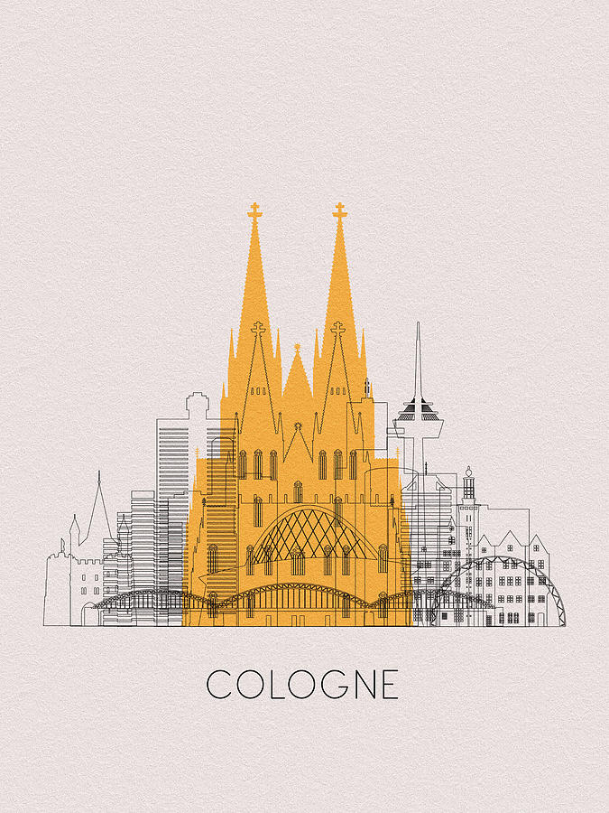 Cologne Landmarks Digital Art by Inspirowl Design