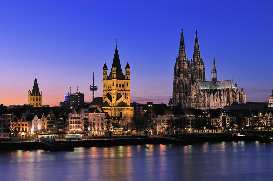 Malla fotomural-Cologne dom catedral City skyline río lago ciudad XXL 3115v 