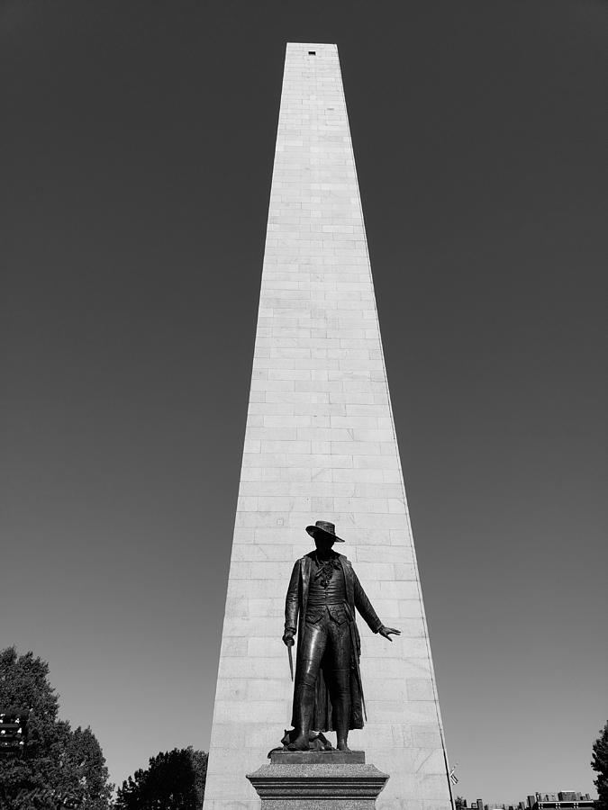 Colon Presscott And The Bunker Hill Monument B W Photograph by Rob Hans