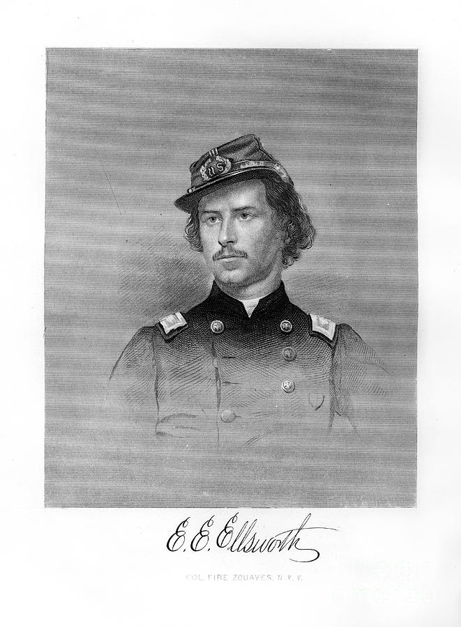 Colonel Ephraim Elmer Ellsworth Drawing by Print Collector