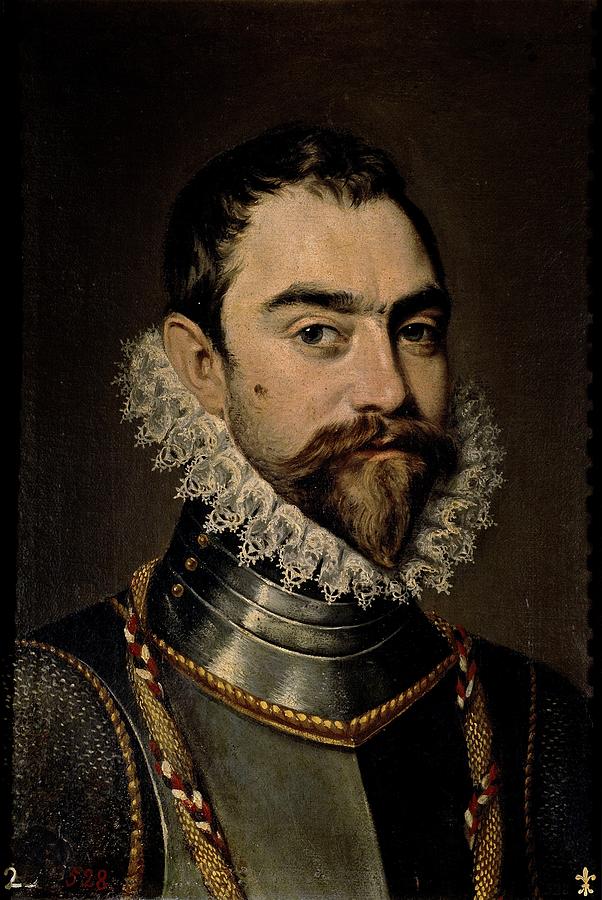 Colonel Francisco Verdugo -?-, 1590-1600, Italian School, Canvas, 54 cm x 37 cm, P0... Painting by Anonymous