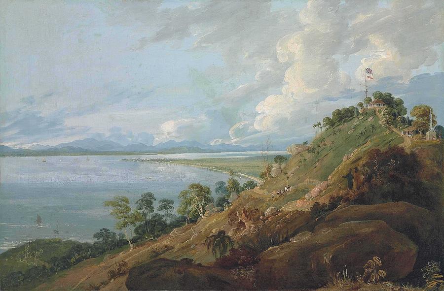 Colonel Robert Smith  1787-1853  View Of Mount Erskine And Pulo Ticoose, Prince Of Wales Island Painting