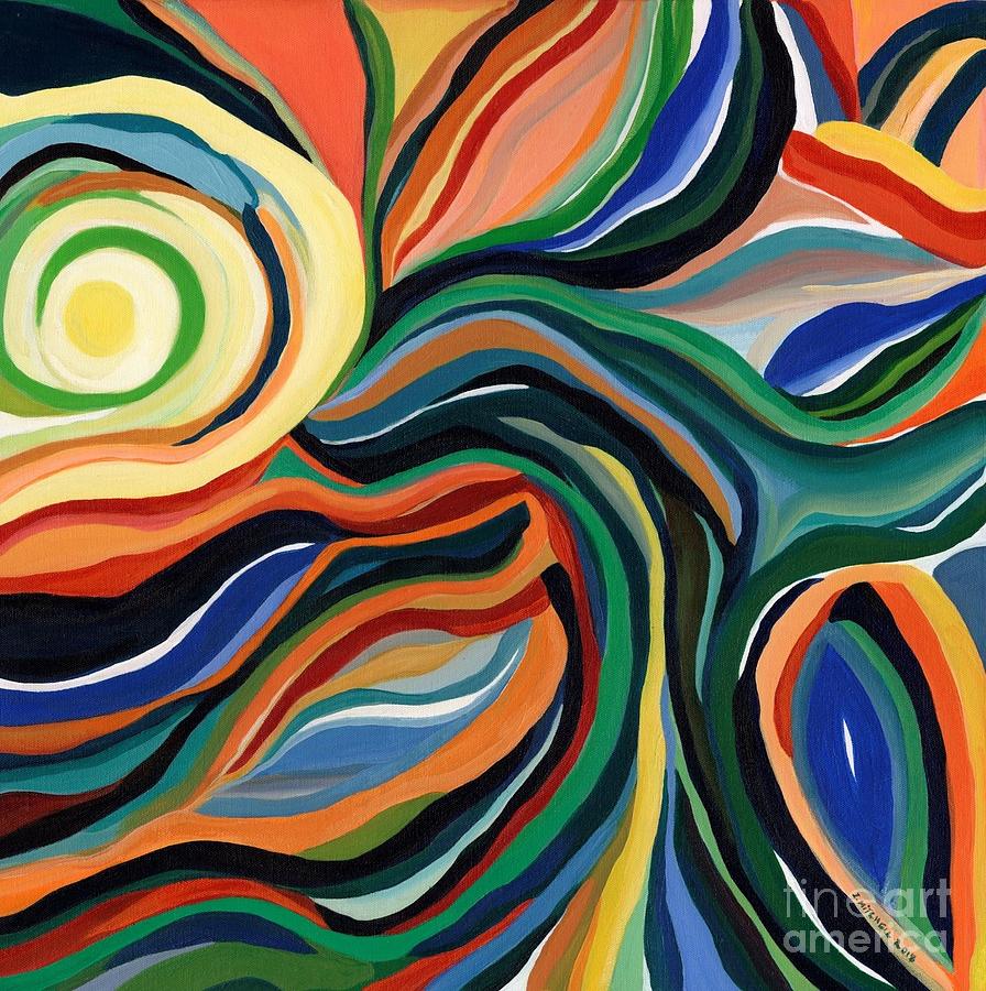 Color Bursts Painting by Ida Mitchell