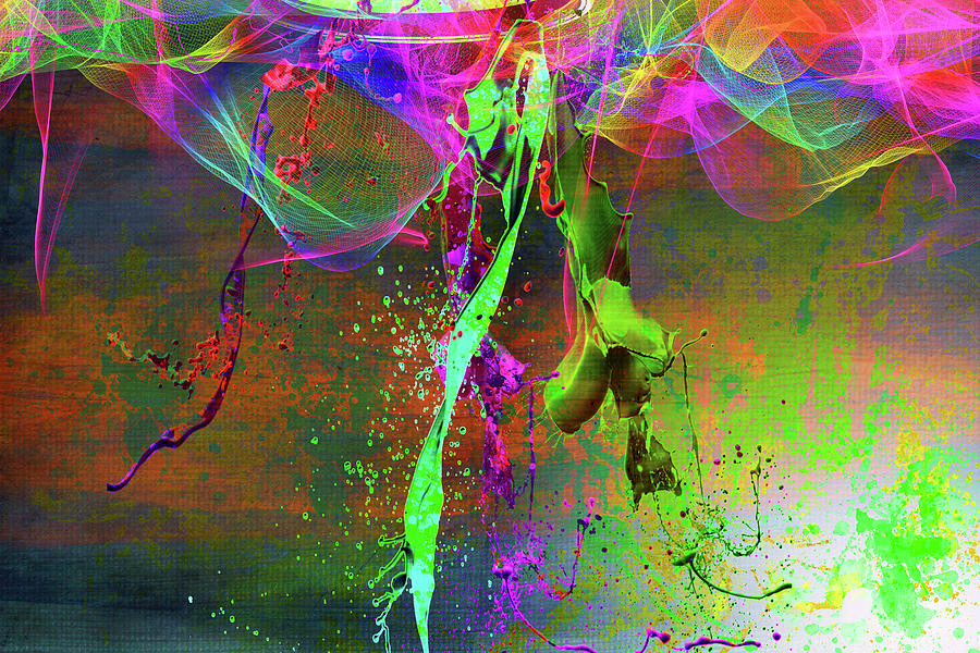 Abstract Mixed Media - Color Explosion V7 by Ata Alishahi