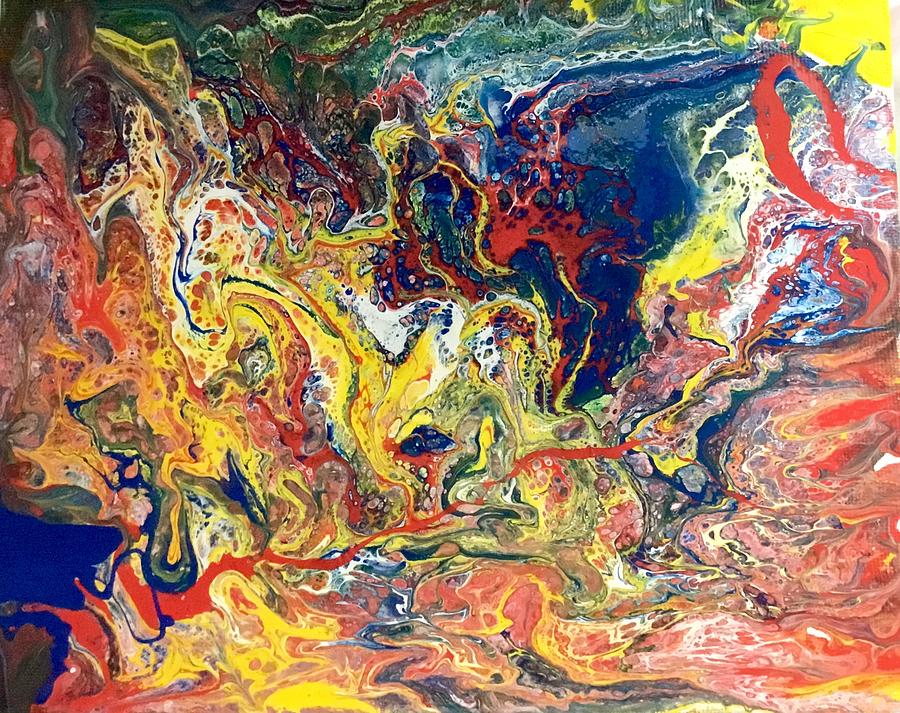 Abstract Mixed Media - Color flames exploration by Robin Gill
