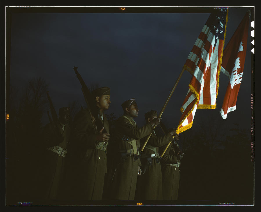 Color guard of Negro engineers, Ft. Belvoir #3 Painting by 