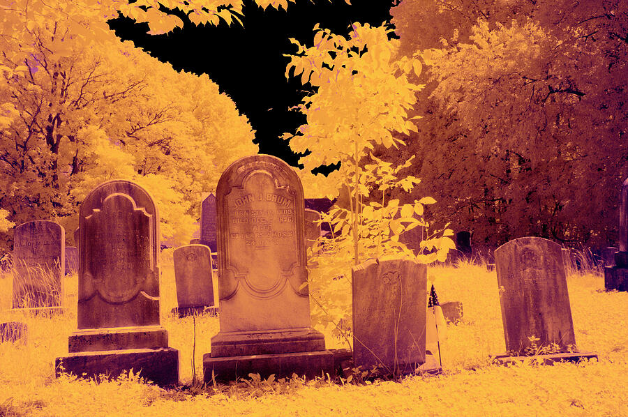 Color Infrared Tombstones Photograph by Paul W Faust - Impressions of Light