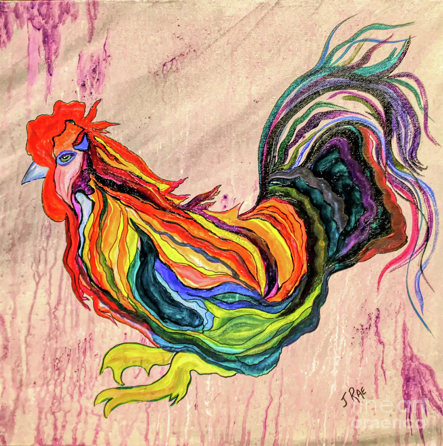 Rooster Painting - Color Me Rooster by Janice Pariza