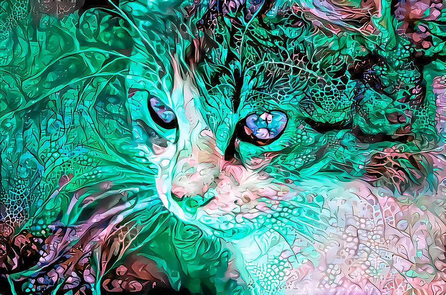 Color My Cat Green Digital Art by Don Northup