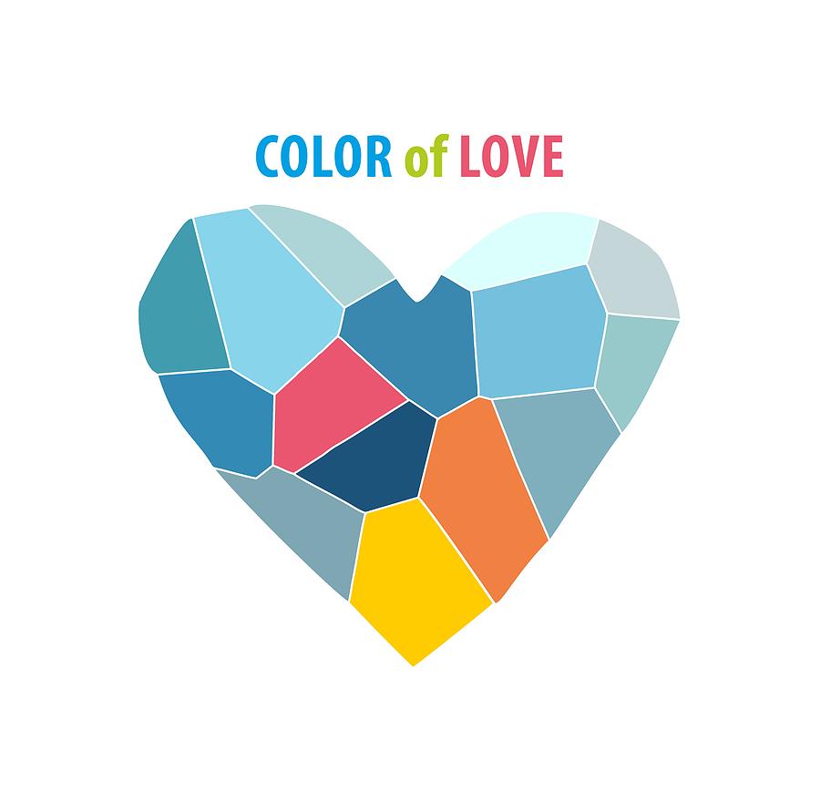 Color of Love - Heart abstract background by Elena Sysoeva