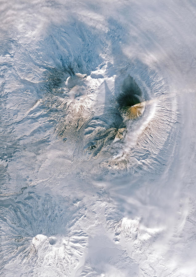 Color Satellite Image Of Volcanoes Photograph by Uig - Fine Art America