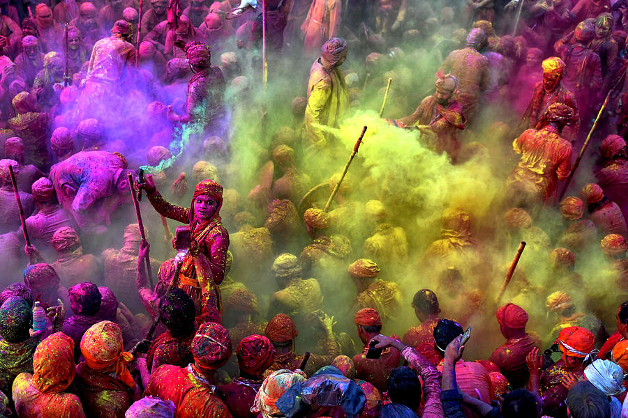 People Photograph - Color Smoke by Avishek Das
