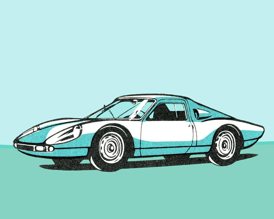 Transportation Drawing - Color Sports Car by CSA Images