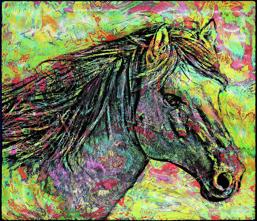 Color Spotted Horse Ceramic Art by Grace Iradian | Fine Art America