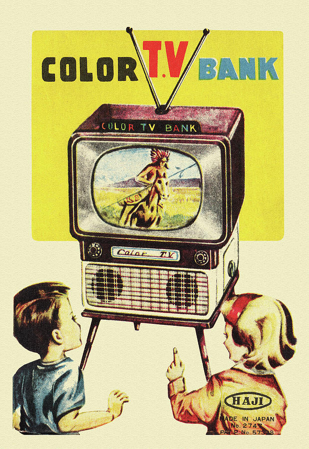 Color TV Bank Painting by Unknown