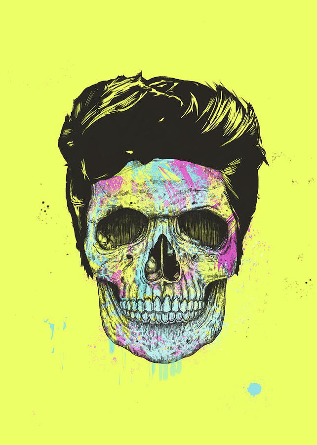 Cool Mixed Media - Color your skull by Balazs Solti