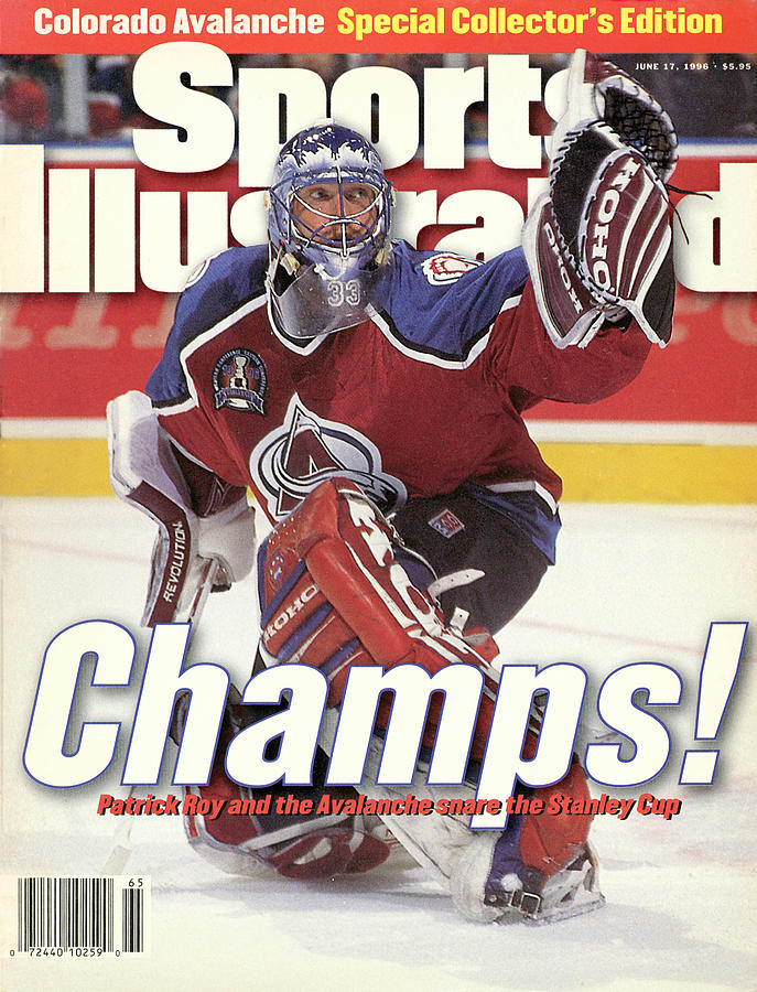 Magazine Cover Photograph - Colorado Avalanche Goalie Patrick Roy, 1996 Nhl Stanley Cup Sports Illustrated Cover by Sports Illustrated