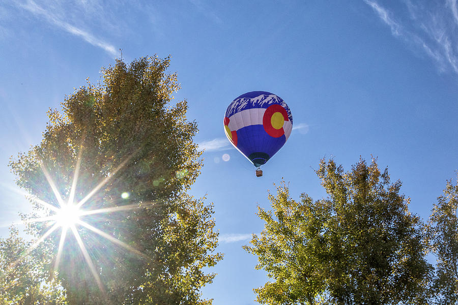 Colorado Balloon, Fall Foliage and a Starburst Photograph by Tony Hake