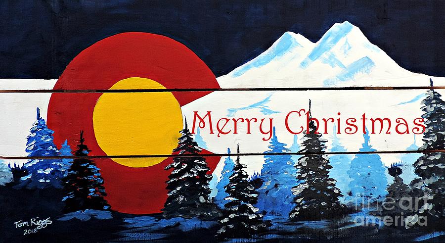 Colorado Christmas Painting by Tom Riggs