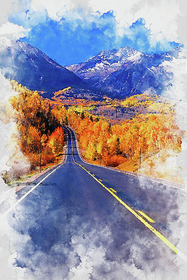 Colorado Highway - 01 Painting by AM FineArtPrints