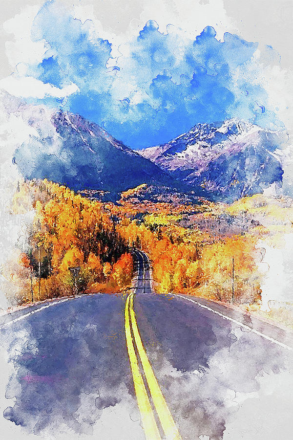 Colorado Highway - 02 Painting by AM FineArtPrints
