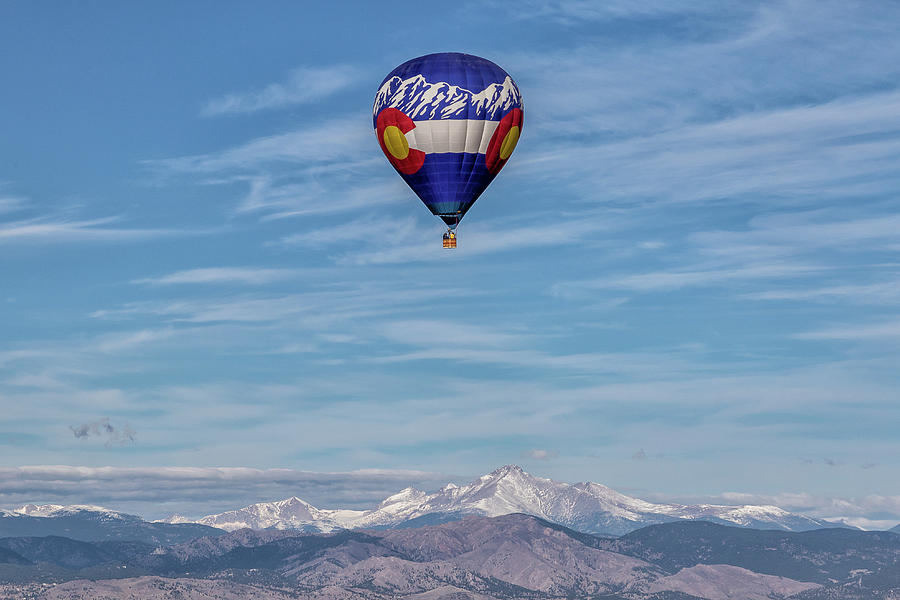 Colorado Hot Air Balloon and Mount Meeker Photograph by Tony Hake