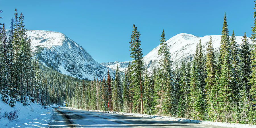 Colorado Mountain Road after the snow Side View 2 to 1 Ratio Photograph by Aloha Art