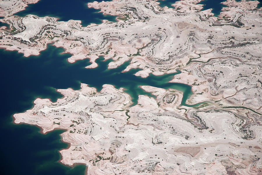 Colorado River And Lake Mead Aerial View Photograph by Flory