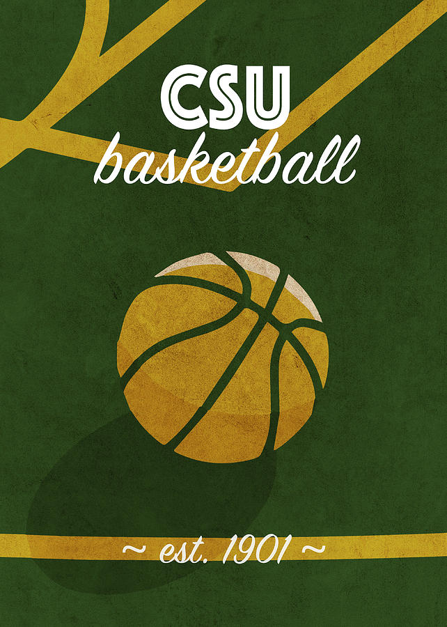 Colorado State Basketball College Retro Vintage Poster University