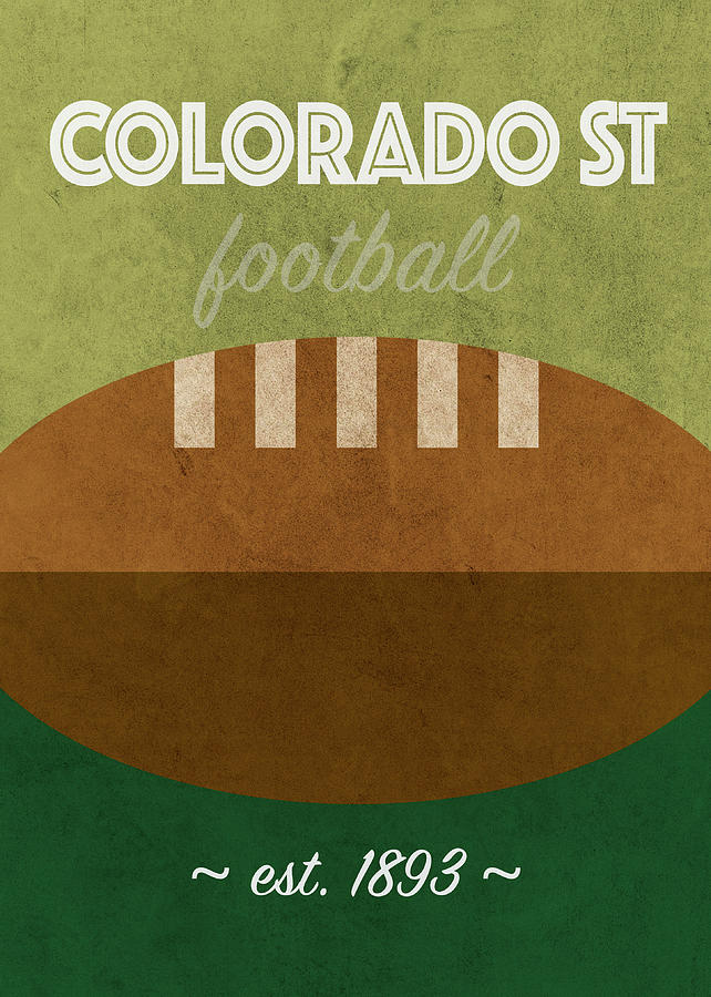 Football Mixed Media - Colorado State College Football Team Vintage Retro Poster by Design Turnpike
