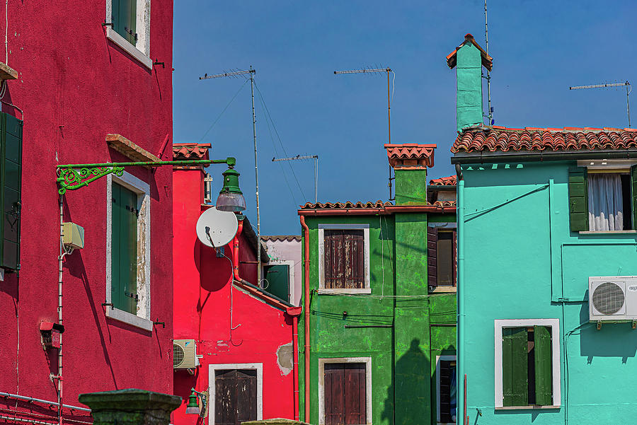 Colored houses in Venice Photograph by The P