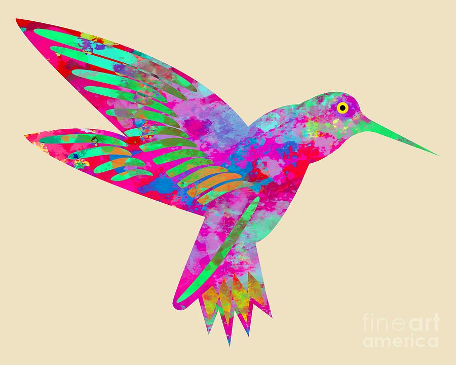 Colored Hummingbird  Digital Art by David Millenheft