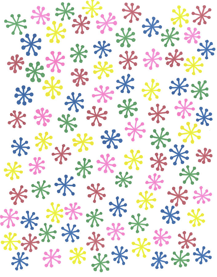 Pattern Digital Art - Colored Snowflake Pattern by Nicky Kumar