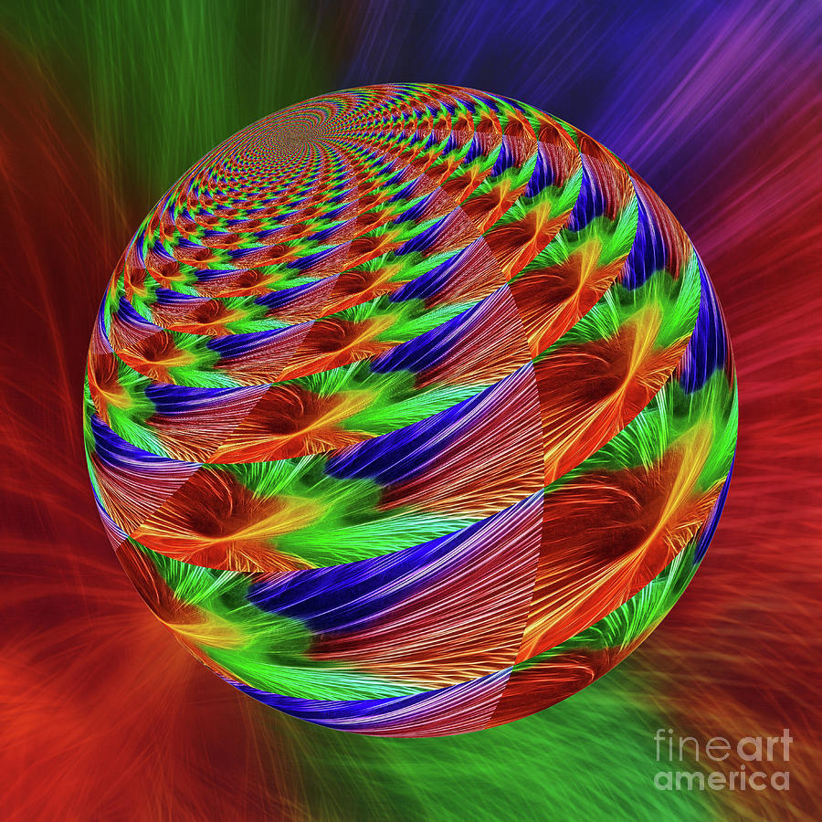 Colorful Abstract Globe by Kaye Menner Digital Art by Kaye Menner