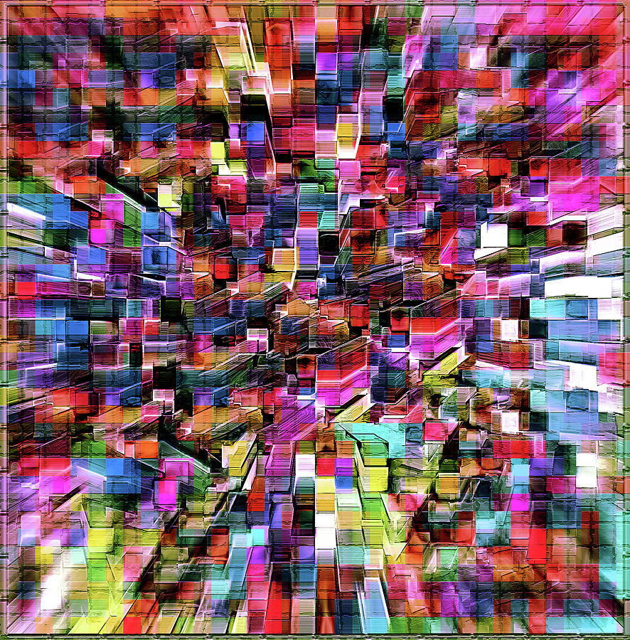 Colorful Abstract Mosaic Digital Art