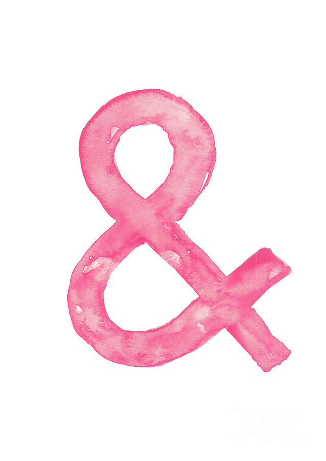 Colorful Ampersand Poster Pink Symbol Painting by Joanna Szmerdt - Pixels