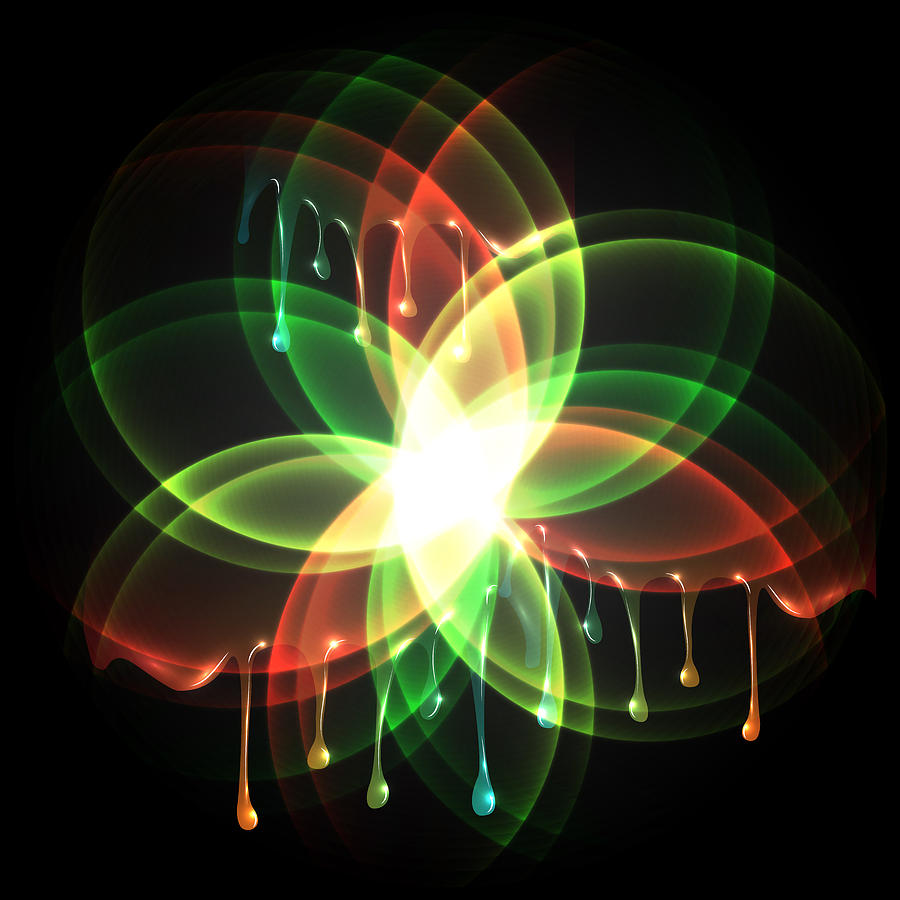 Colorful and shiny flower artwork with paint Digital Art by Sebestyen ...