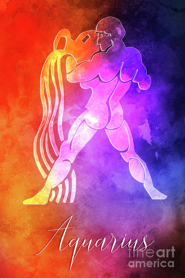 Colorful Aquarius Zodiac Sign Digital Art By Marlo Patterson