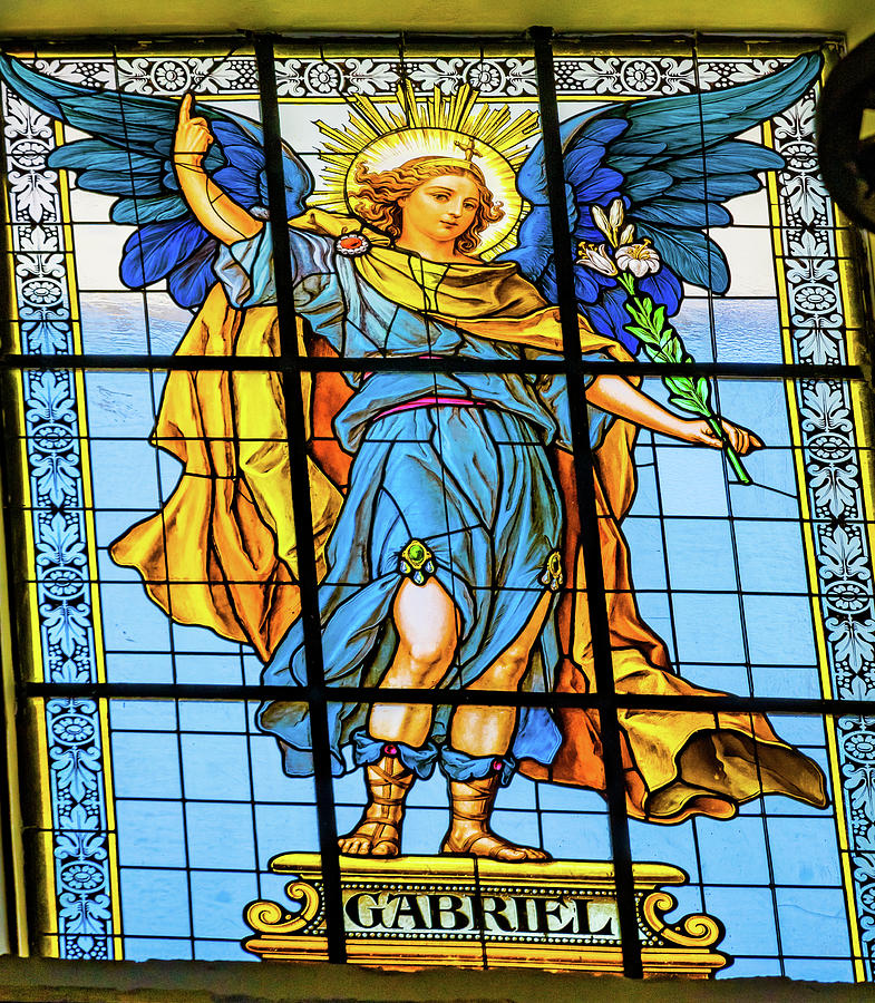 City Photograph - Colorful Archangel Gabriel Stained by William Perry