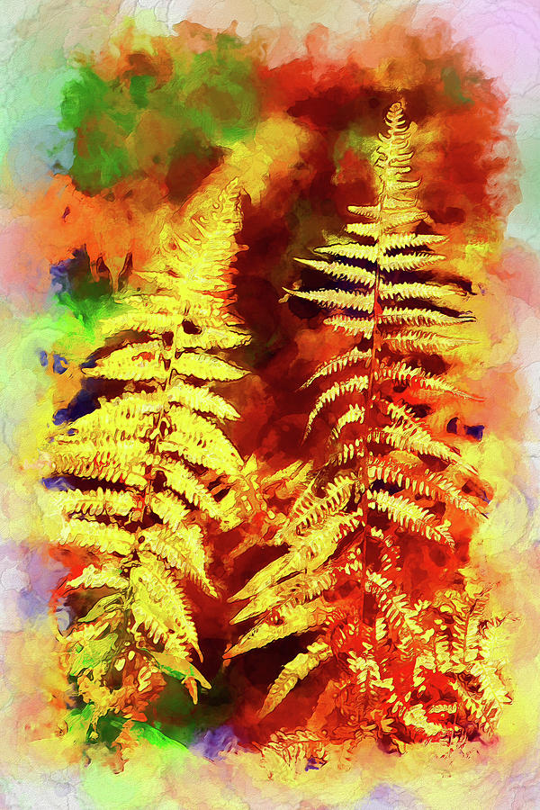 Colorful Autumn Ferns AP Painting by Dan Carmichael