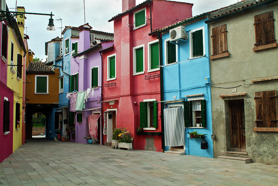 Colorful Back Street On Burano Island Photograph by Dakin Roy