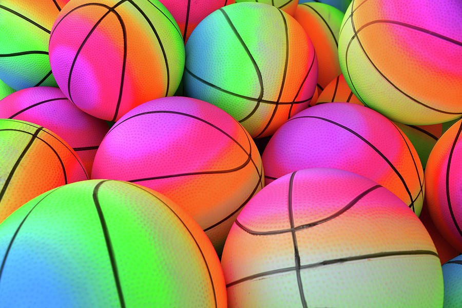 Colorful basketballs Photograph by David Lee Thompson