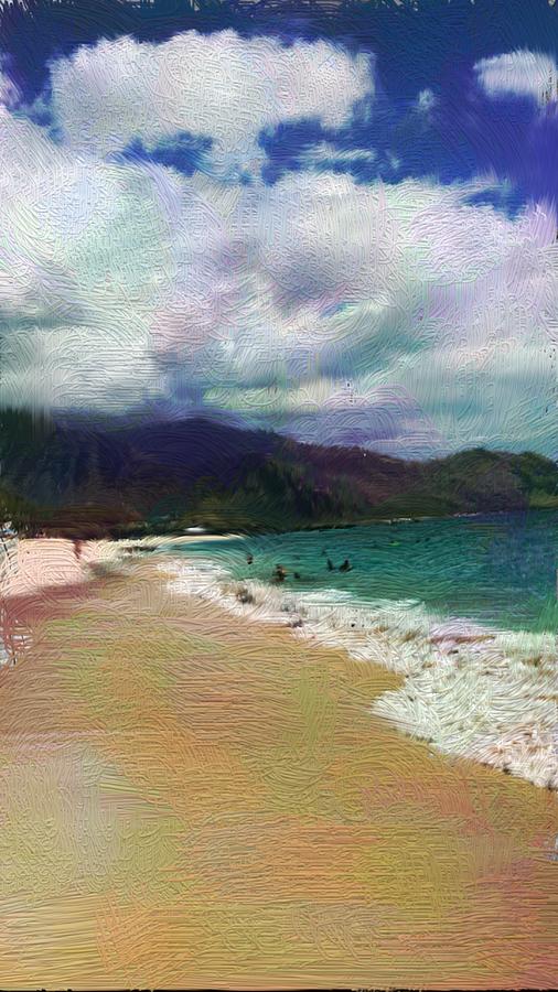 Colorful Beach Digital Art by Karen Nicholson
