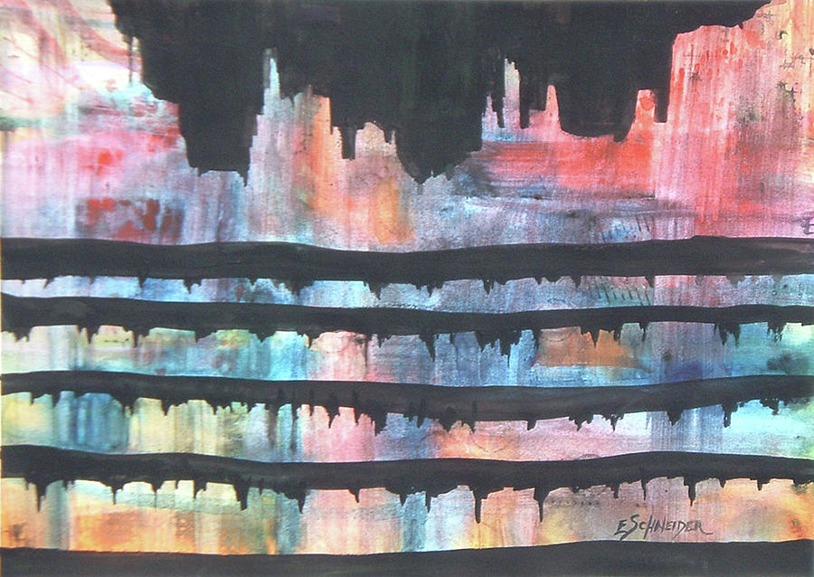 Colorful Canyons Painting by Edie Schneider