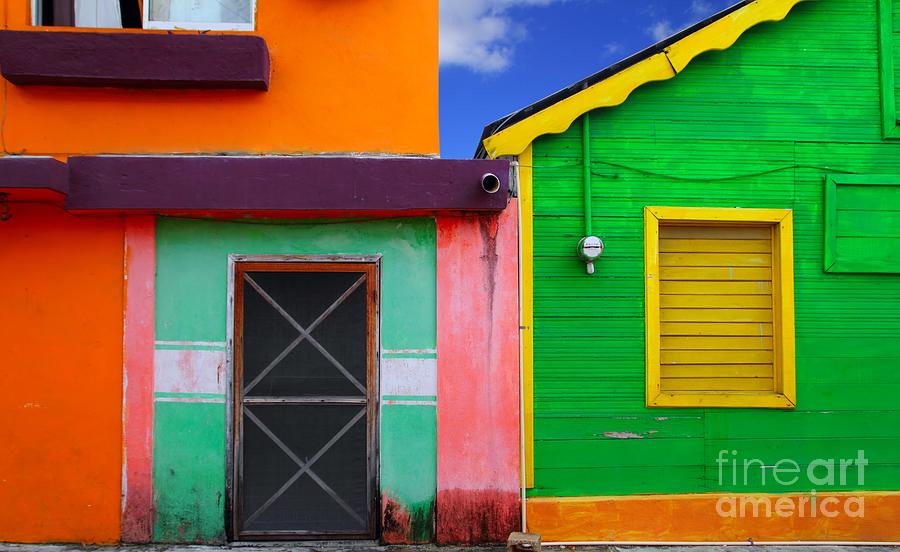 Country Photograph - Colorful Caribbean Houses Tropical by Lunamarina Country Photograph - Colorful Caribbean Houses Tropical by Lunamarina