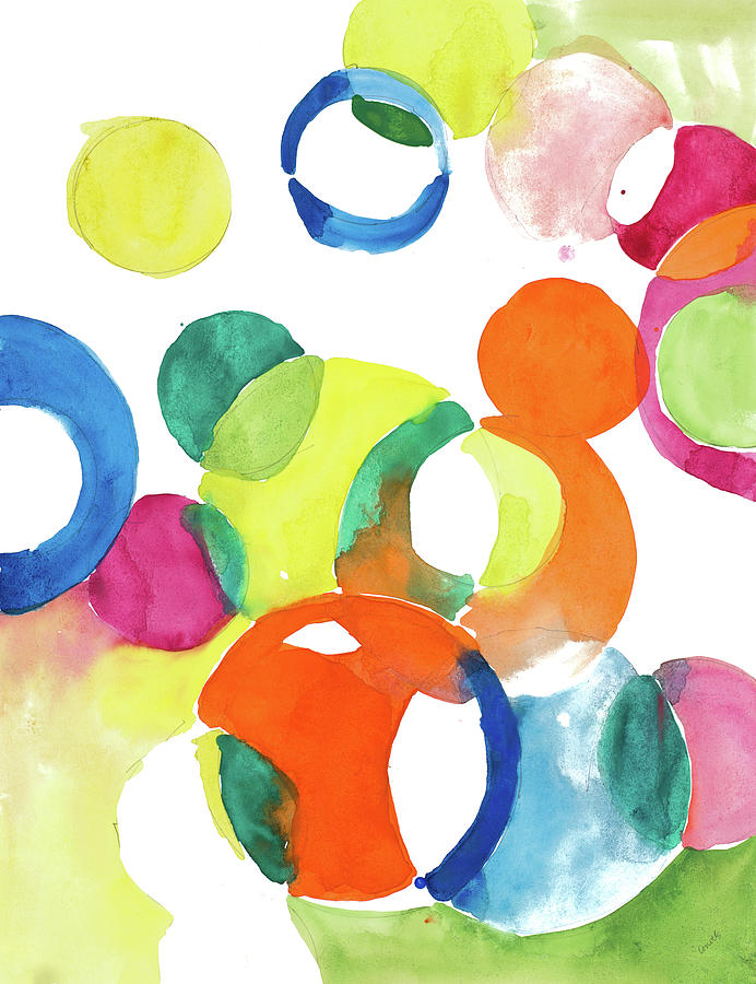 Abstract Painting - Colorful Circles by Lanie Loreth