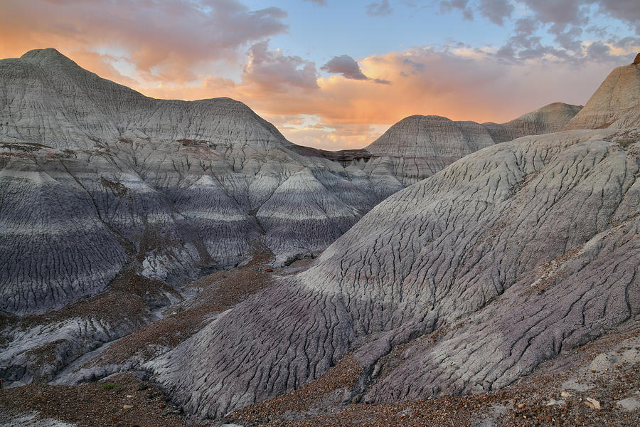 Colorful Clouds over Blue Mesa at Sunset Photograph by Ray Mathis